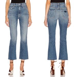 MOTHER Jeans The Hustler Ankle Fray in We All Scream Mid-Rise Blue Size 24